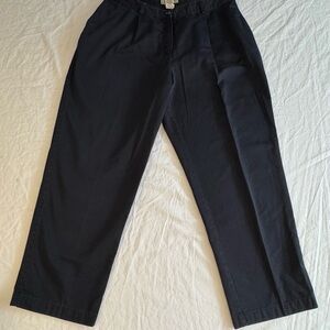 L.L. Bean Women’s Curvy Fit Pants – Size 14 Petite – Black Cotton Slacks